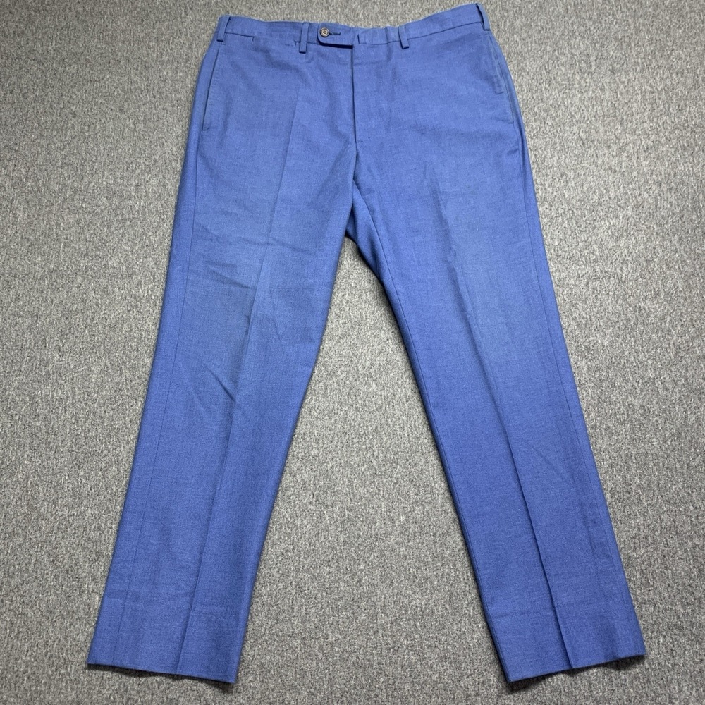 Sid Mashburn Blue Pants Flat Front Trouser Size 34x27